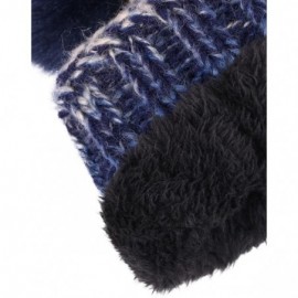 Skullies & Beanies Adults & Children's Cable Knit Ombre Beanie with Faux Fur Pompom Ears - Adult-mix Blue - CT182XMOW2C $11.79