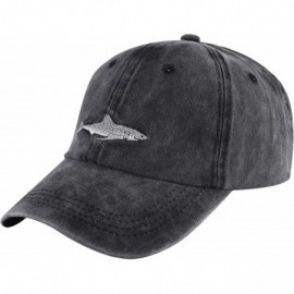 Baseball Caps Embroidered Cotton Baseball Cap Adjustable Snapback Dad Hat - Shark Grey - C618SUUHGDN $16.37