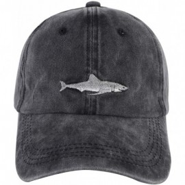 Baseball Caps Embroidered Cotton Baseball Cap Adjustable Snapback Dad Hat - Shark Grey - C618SUUHGDN $16.37