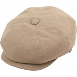 Newsboy Caps Mens Newsboy Cap- Patchwork Cabbie- Driving Cap- Light Weight Applejack Hat - Khaki - CD17AZOSCR9 $13.28