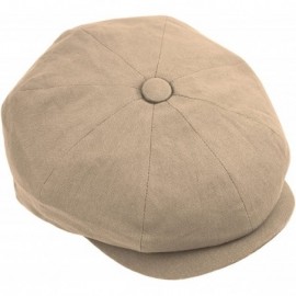 Newsboy Caps Mens Newsboy Cap- Patchwork Cabbie- Driving Cap- Light Weight Applejack Hat - Khaki - CD17AZOSCR9 $13.28