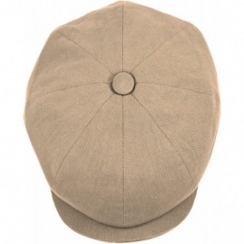 Newsboy Caps Mens Newsboy Cap- Patchwork Cabbie- Driving Cap- Light Weight Applejack Hat - Khaki - CD17AZOSCR9 $13.28