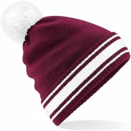 Skullies & Beanies Mens Stadium Beanie - Burgundy/White - C4180R753AE $9.80