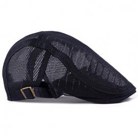 Newsboy Caps Summer Men Women Casual Beret Hat Flat Cap Hat Adjustable Breathable Mesh Caps - Black 6 - CL199I7UNAY $24.86