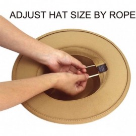 Fedoras Men & Women Fedora Hat - Belt Buckle Wide Brim Panama Hat - Camel - CI18SAOT6ED $19.66