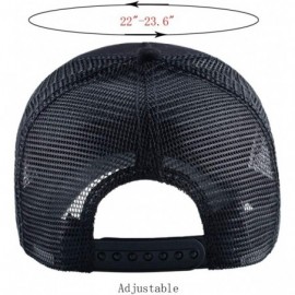 Baseball Caps Unisex Animal Mesh Trucker Hat Snapback Square Patch Baseball Caps - Black Eagle - C118TWXY2DA $14.56