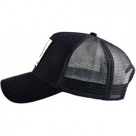 Baseball Caps Unisex Animal Mesh Trucker Hat Snapback Square Patch Baseball Caps - Black Eagle - C118TWXY2DA $14.56