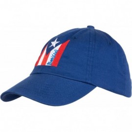 Baseball Caps Puerto Rican Flag - Boricua Nuyorican Rico Pride Low Fit Baseball Cap Dad Hat Royal Blue - CE18QTRD6HT $21.90