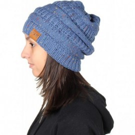 Skullies & Beanies Knit Beanie Trendy Warm Chunky Thick Soft Warm Winter Hat Beanie Skully - Confetti Denim Blue - CA189LGR5G...