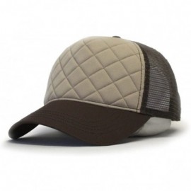 Baseball Caps Plain Cotton Twill Mesh Adjustable Snapback Low Profile Baseball Cap - Quilt Brown/Khaki/Brown - C418EZEM9MX $9.76