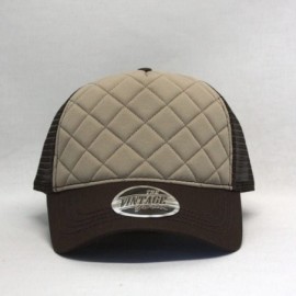 Baseball Caps Plain Cotton Twill Mesh Adjustable Snapback Low Profile Baseball Cap - Quilt Brown/Khaki/Brown - C418EZEM9MX $9.76