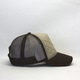 Baseball Caps Plain Cotton Twill Mesh Adjustable Snapback Low Profile Baseball Cap - Quilt Brown/Khaki/Brown - C418EZEM9MX $9.76