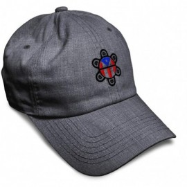 Baseball Caps Custom Soft Baseball Cap Puerto Rico Flag Sol Taino B Embroidery Cotton - Dark Denim - CQ18AANA326 $11.43