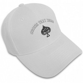 Baseball Caps Custom Baseball Cap Game Cards as Spade Logo Embroidery Dad Hats for Men & Women - White - C218SH25COI $15.83