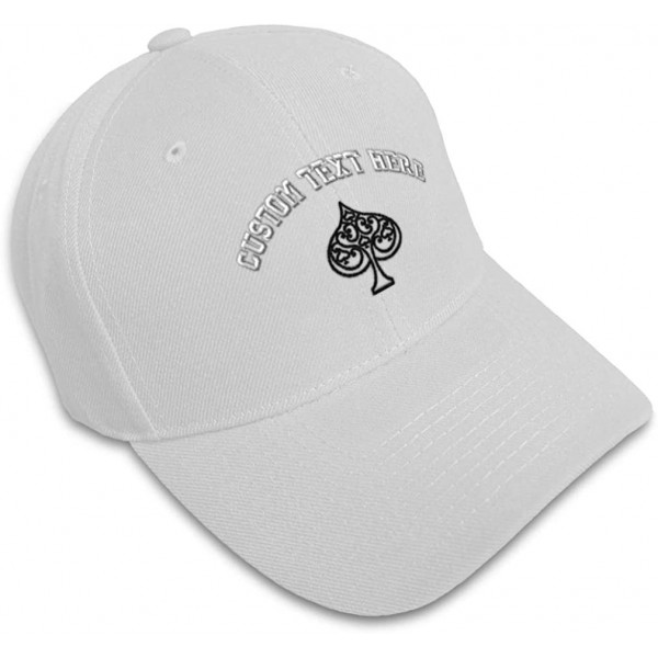 Baseball Caps Custom Baseball Cap Game Cards as Spade Logo Embroidery Dad Hats for Men & Women - White - C218SH25COI $15.83