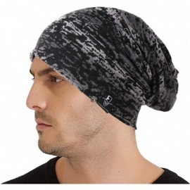 Skullies & Beanies Mens Slouchy Beanie Skull Cap Summer Thin Baggy Oversized Knit Hat B301 - B081-black - CF18CK0DR0M $9.21