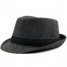 Fedoras Trilby Fedoras Panama Jazz Hat Short Brim Bowler Hat for Men/Women - Grey - C418HKMASHQ $33.78