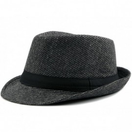 Fedoras Trilby Fedoras Panama Jazz Hat Short Brim Bowler Hat for Men/Women - Grey - C418HKMASHQ $17.84