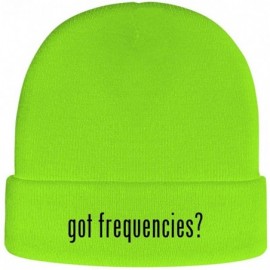 Skullies & Beanies got Frequencies? - Soft Adult Beanie Cap - Neon Green - C31937G2IGW $19.22