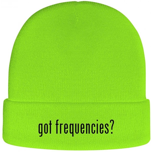 Skullies & Beanies got Frequencies? - Soft Adult Beanie Cap - Neon Green - C31937G2IGW $19.22