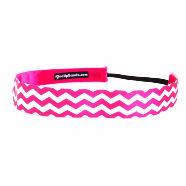 Headbands Women's Chevron Pink One Size Fits Most - Double Pink/White Satin - CA11K9XCP21 $11.46