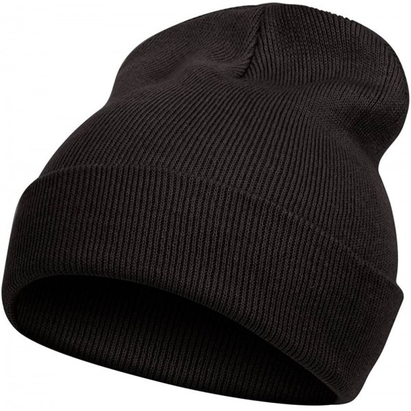 Skullies & Beanies Solid Color Long Beanie - Black - CQ112V08R3V $11.68