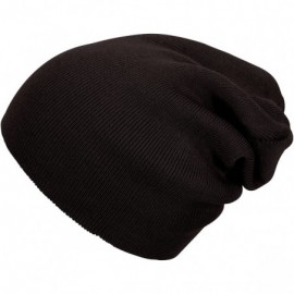 Skullies & Beanies Solid Color Long Beanie - Black - CQ112V08R3V $11.68