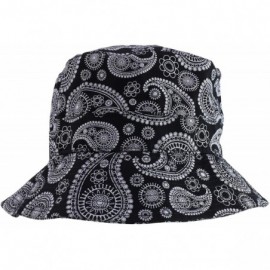 Bucket Hats Paisley Bandana Print 100% Cotton Bucket Hat - Black - C612O266ON7 $18.51