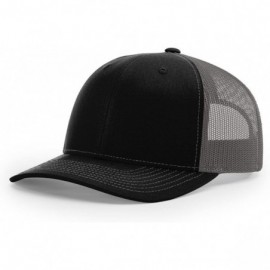 Baseball Caps Black/Charcoal 112 Mesh Back Trucker Cap Snapback Hat w/THP No Sweat Headliner - CO185KIA5W2 $16.97