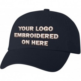 Baseball Caps Custom Dad Soft Hat Add Your Own Embroidered Logo Personalized Adjustable Cap - Navy - C11953WC7TL $22.65