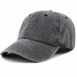 Baseball Caps 100% Cotton Pigment Dyed Low Profile Dad Hat Six Panel Cap - 1. Black - CS189A38LY7 $20.06