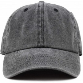 Baseball Caps 100% Cotton Pigment Dyed Low Profile Dad Hat Six Panel Cap - 1. Black - CS189A38LY7 $10.56