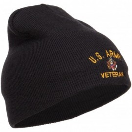 Skullies & Beanies US Army Veteran Military Embroidered Short Beanie - Black - C218634HQ2N $26.66