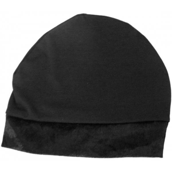 Skullies & Beanies No Slip Cotton Wig Liner for Hats- Caps and Wigs Headscarves - Black - CJ11R4CZB3P $17.39