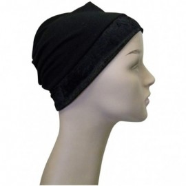 Skullies & Beanies No Slip Cotton Wig Liner for Hats- Caps and Wigs Headscarves - Black - CJ11R4CZB3P $17.39