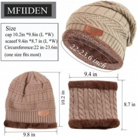 Skullies & Beanies Winter Beanie hat- Warm Knit Hat Thick Fleece Lined Winter Hat for Men Women - Khaki - CT18ZOHT5X9 $9.79