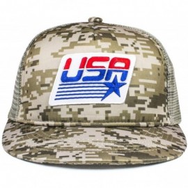 Baseball Caps USA Mesh Trucker Hat (Snapback Baseball Cap) USA Hat - Sun Protection - Camoflage - CI18ELL54I3 $44.02