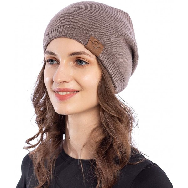 Skullies & Beanies Women Light Soft Wool Double-Layer Beanie Skull Hat Stylish Outdoor Urban Cap Winter Fall Spring - C218YC9...