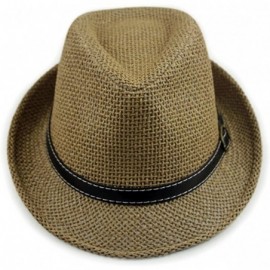 Fedoras Straw Breathable Summer Beach Sun Shade Fedora Cuban FFH283DKAK - CO121UIZ6MT $16.82