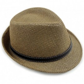 Fedoras Straw Breathable Summer Beach Sun Shade Fedora Cuban FFH283DKAK - CO121UIZ6MT $16.82