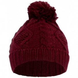 Skullies & Beanies Hat Scarf Gloves 3pcs Sets Autumn Winter Women's Hat Caps Knitted Warm Scarf - Wine Red - CK18L7G4QZW $19.12