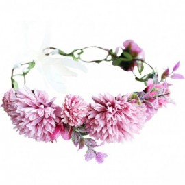 Headbands Adjustable Flower Headband Floral Garland Crown Halo Headpiece Boho with Ribbon Wedding Festival Party - 4 - CT18IE...