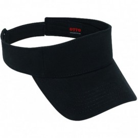 Visors Ultra Soft Superior Brushed Cotton Twill Solid Color Sun Visors - Black - CS11U5K2H6H $14.30