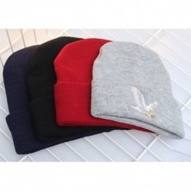 Skullies & Beanies Men's Winter ski Cap Knitting Skull hat - Eagle Navy - CV187T7YR6O $14.84