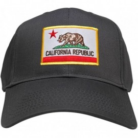 Baseball Caps California Republic Embroidered Iron On Patch Gold Border Snapback Baseball Cap - Charcoal - C312LZNAO8T $15.00