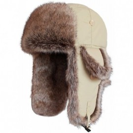 Bomber Hats Knitted Russian Women Winter Aviator Trapper Hat with Faux Fur Lining Hat - Color I - CN189TQIC4C $23.06
