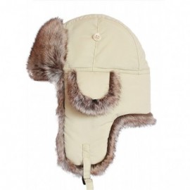 Bomber Hats Knitted Russian Women Winter Aviator Trapper Hat with Faux Fur Lining Hat - Color I - CN189TQIC4C $23.06