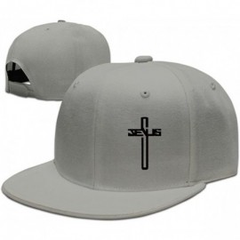 Baseball Caps Casual Men Women Christian Jesus Cross Flat Ajustable Snapback Cap - Grey - C912FUMQRSN $12.18