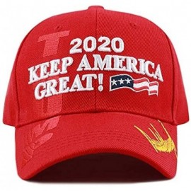 Skullies & Beanies Donald Trump 2020 Keep America Great Cap Adjustable Baseball Hat with USA Flag [2/3 Pack] - 2 Pack - 1.red...