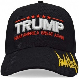 Skullies & Beanies Donald Trump 2020 Keep America Great Cap Adjustable Baseball Hat with USA Flag [2/3 Pack] - 2 Pack - 1.red...